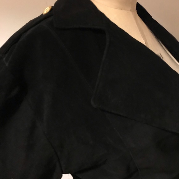 Vintage suede short black jacket - Picture 3 of 4